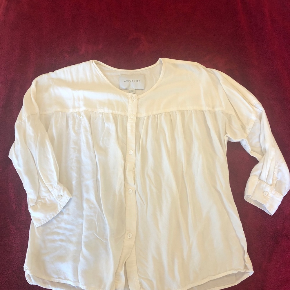 Amour Vert - White 3/4 Sleeve